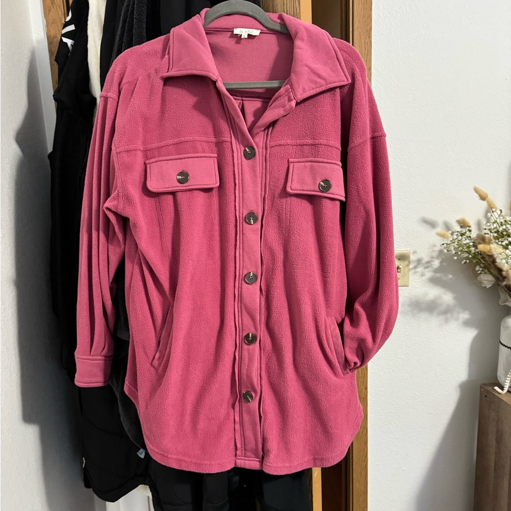button up sweater pink/purple